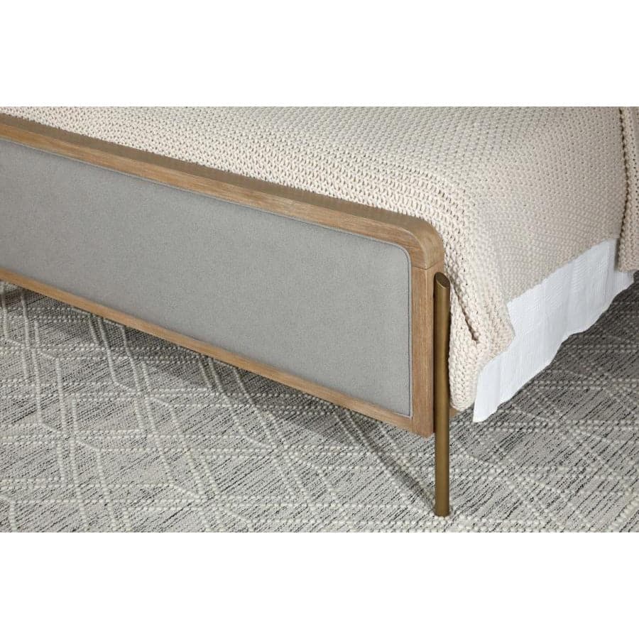 Upholstered Eastern King Panel Bed Sand Wash And Grey - HER Home Design Boutique